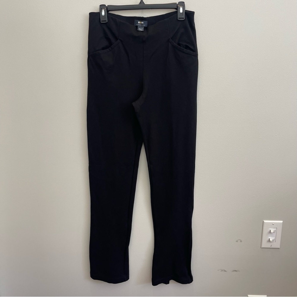 AG:  ANTHROPOLOGIE MAEVE Pants Women’s Slit-Back Flared Ponte Pockets Sz M Black